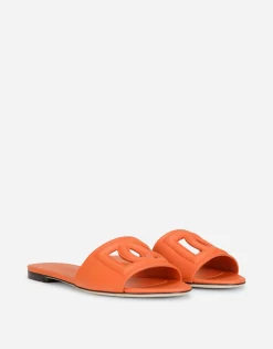 Calfskin sliders with DG logo