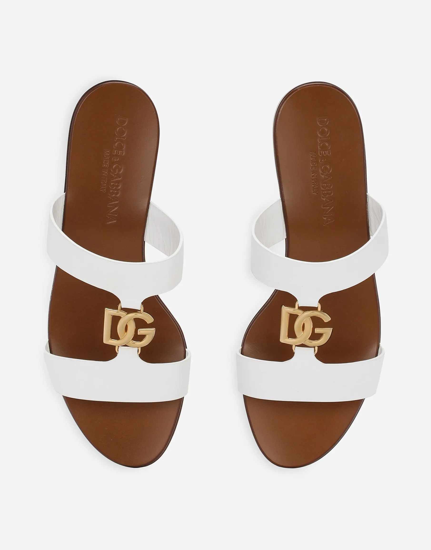 Calfskin sliders with DG logo