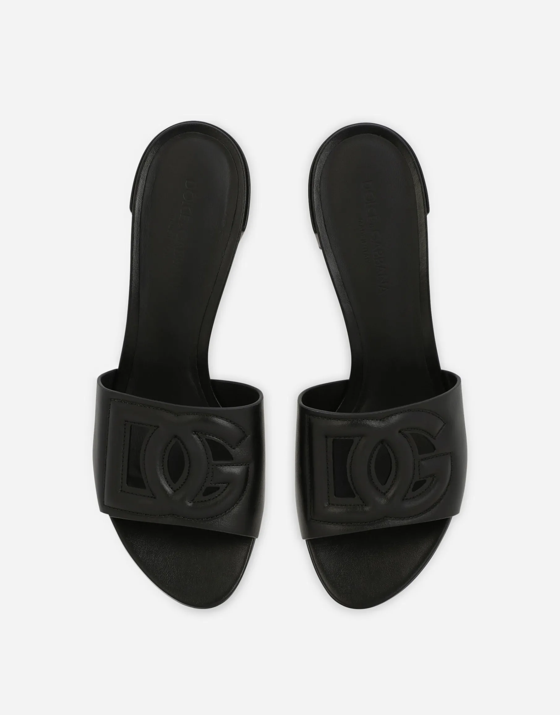 Calfskin sliders with DG logo