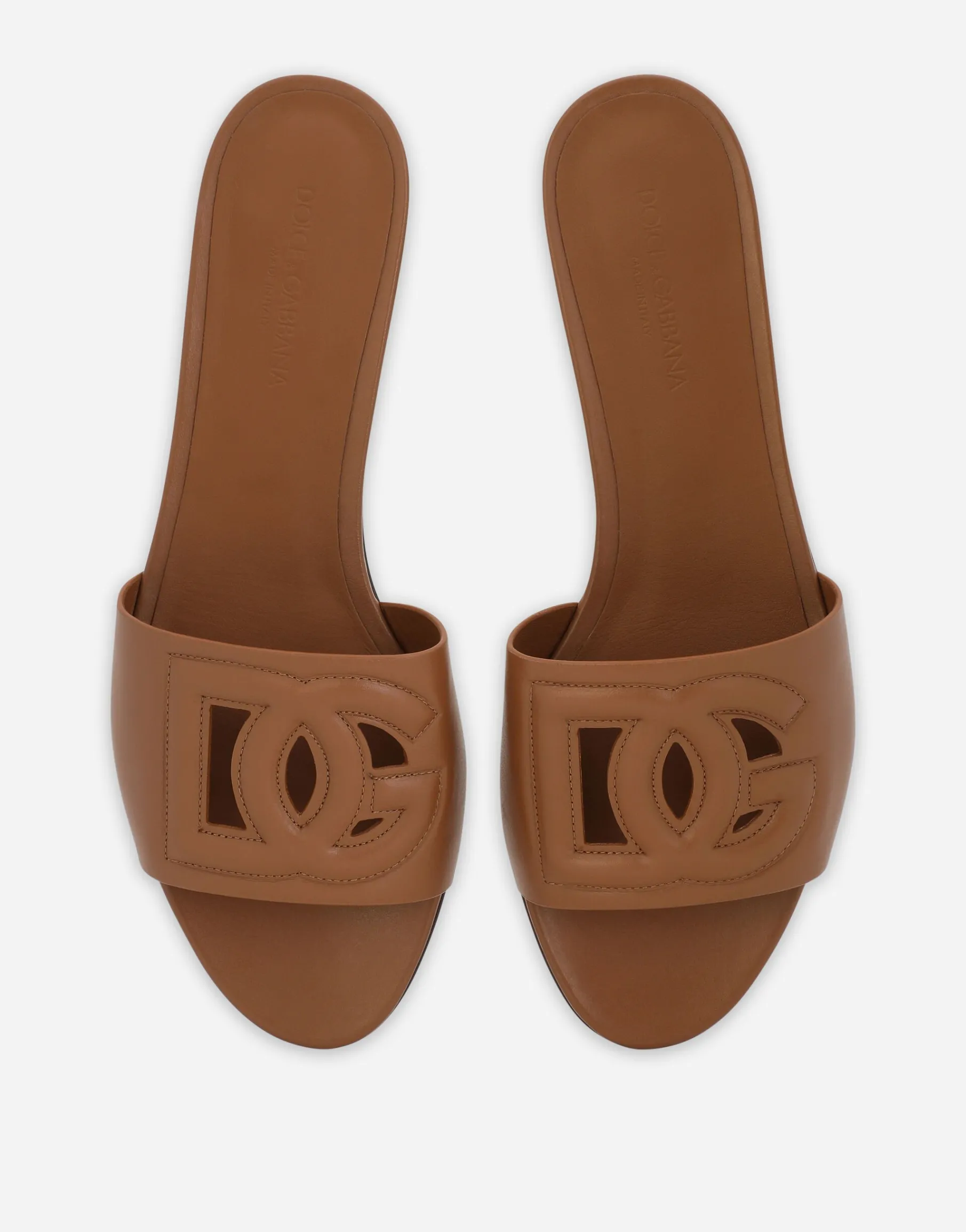 Calfskin sliders with DG logo