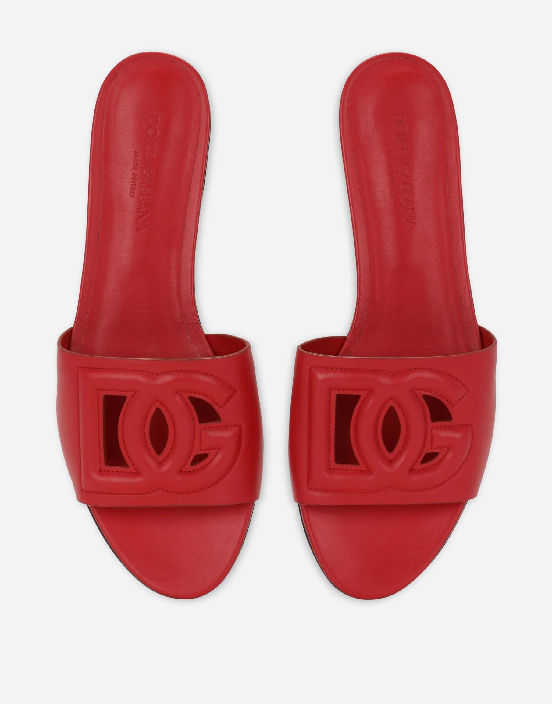 Calfskin sliders with DG logo