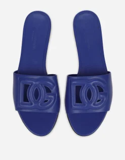 Calfskin sliders with DG logo