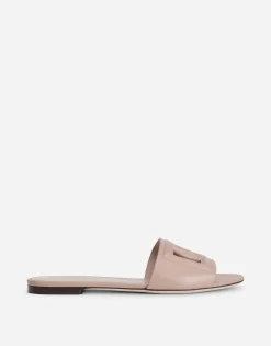 Calfskin slides with DG logo