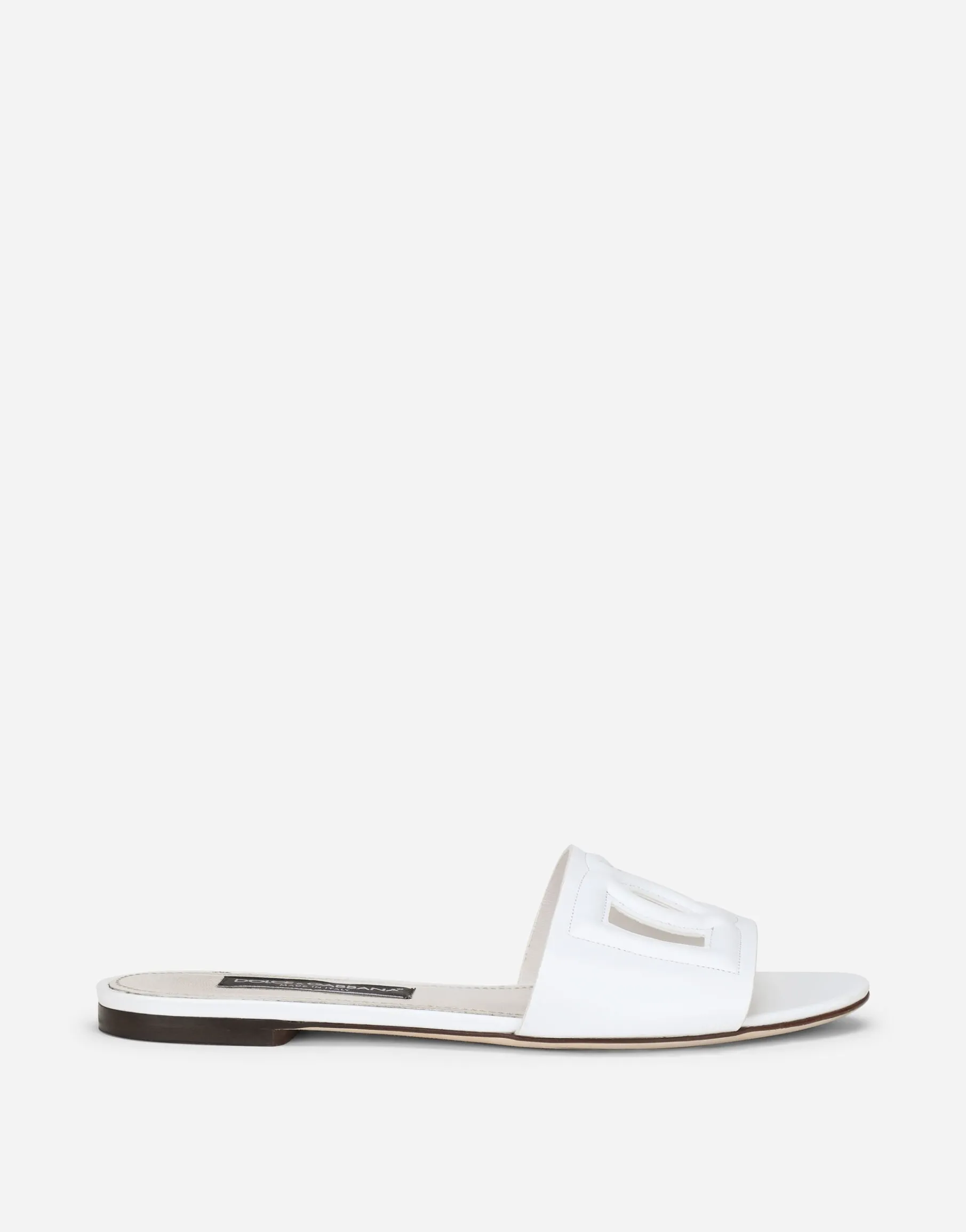 Calfskin slides with DG logo