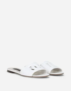 Calfskin slides with DG logo