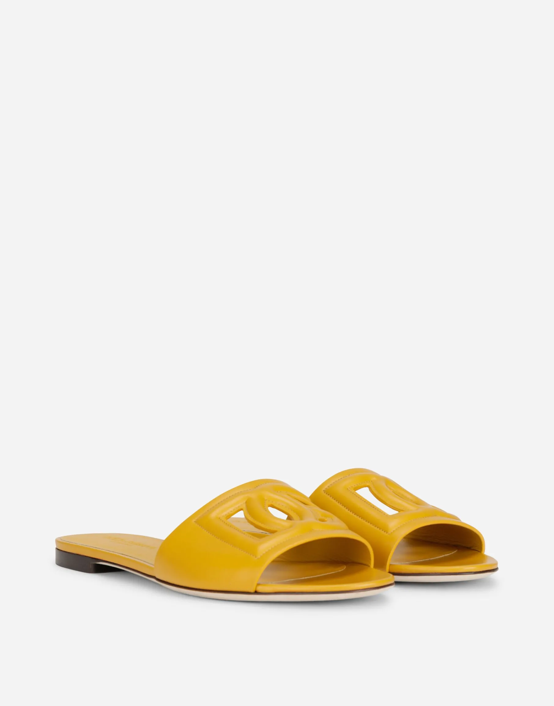 Calfskin slides with DG logo