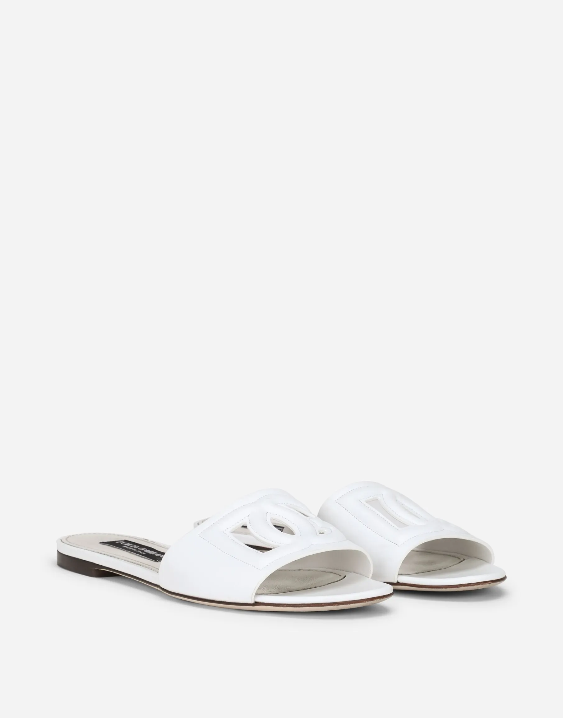 Calfskin slides with DG logo