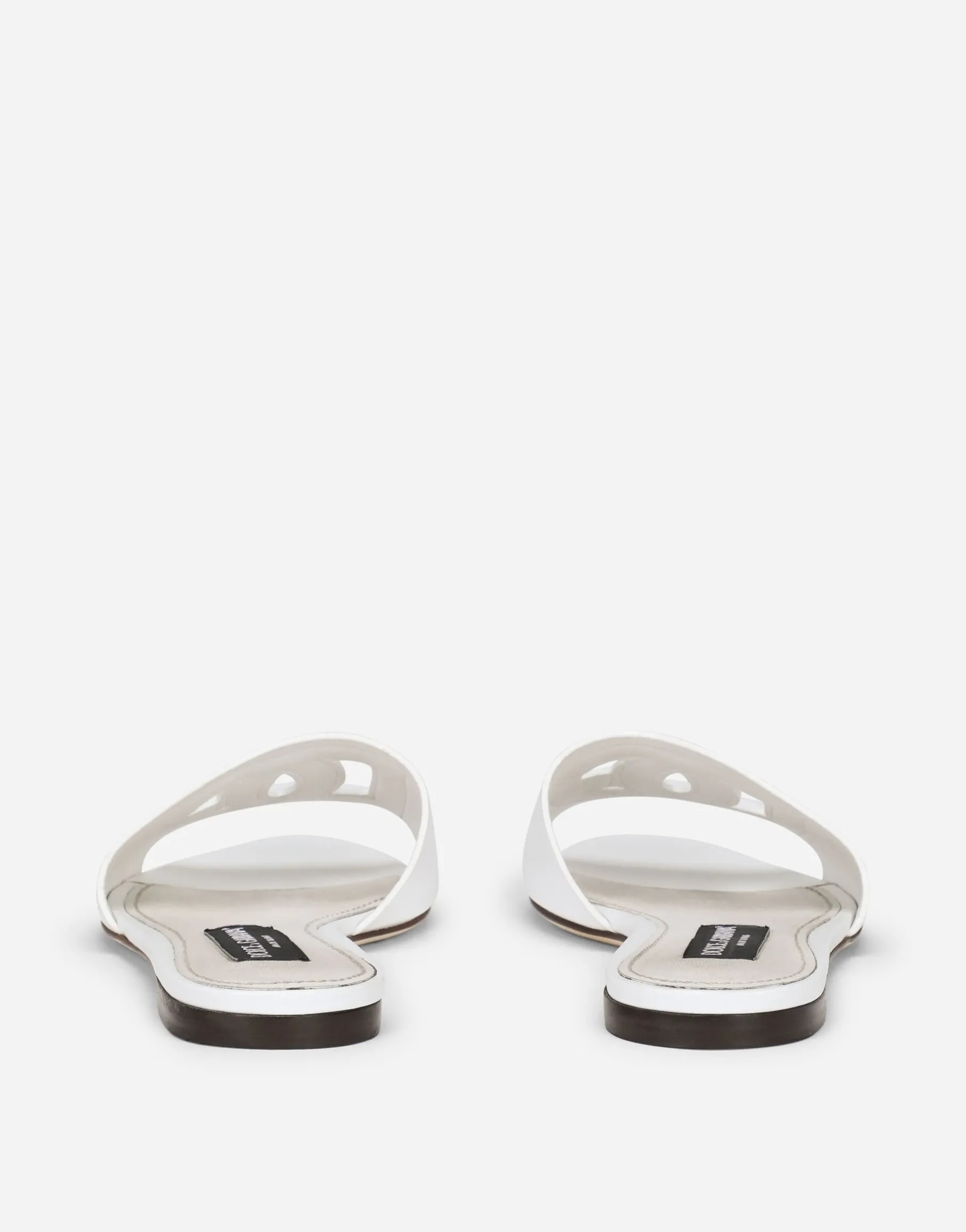 Calfskin slides with DG logo