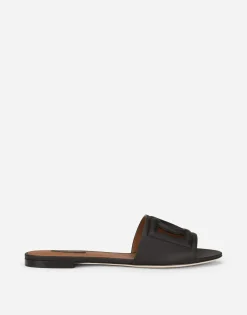 Calfskin slides with DG Millennials logo