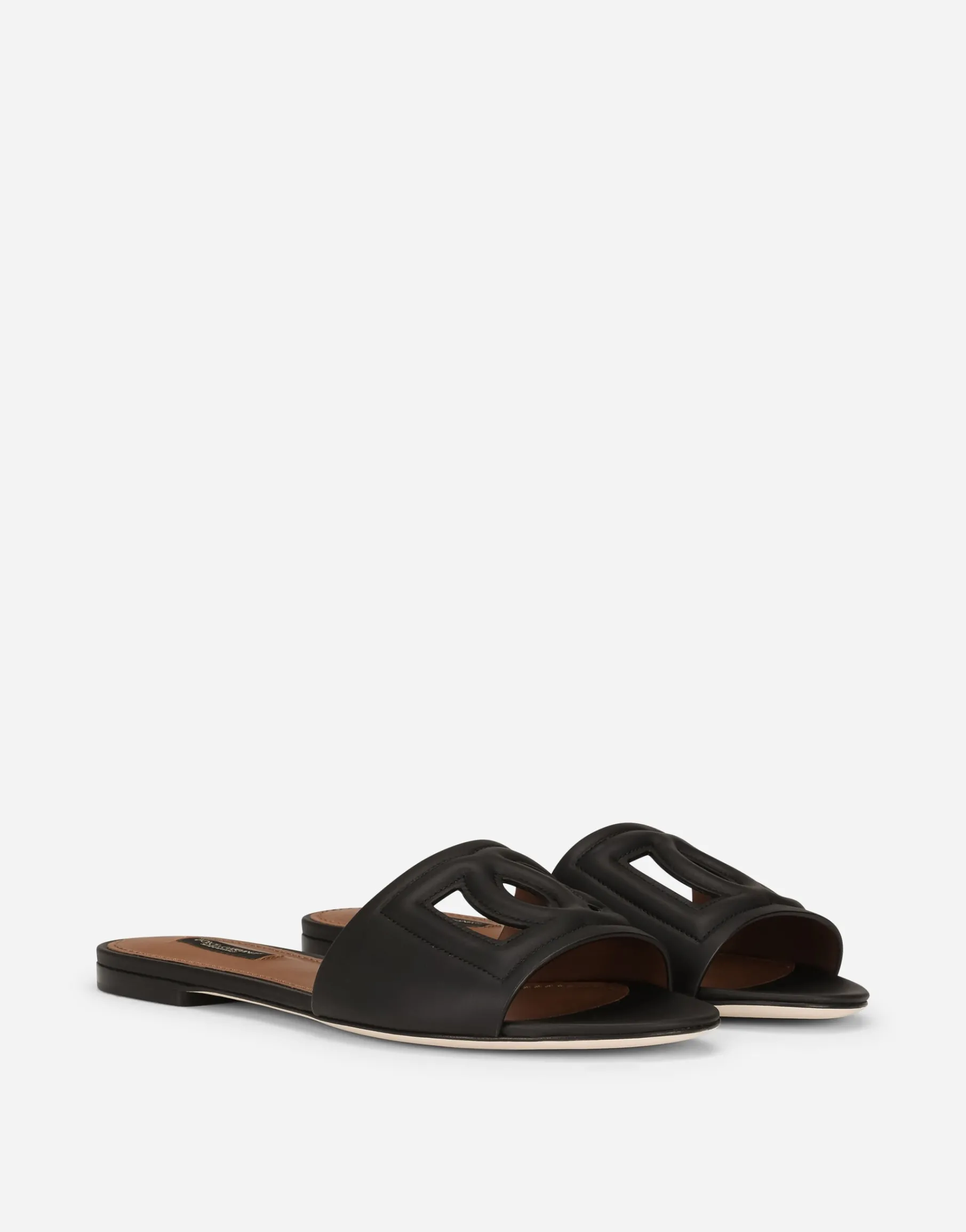 Calfskin slides with DG Millennials logo
