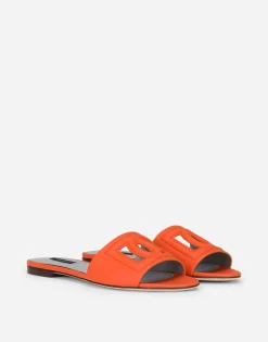 Calfskin slides with DG Millennials logo
