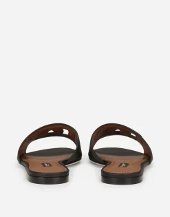 Calfskin slides with DG Millennials logo