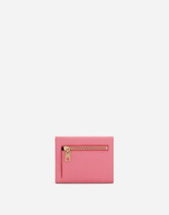 Calfskin wallet with branded plate