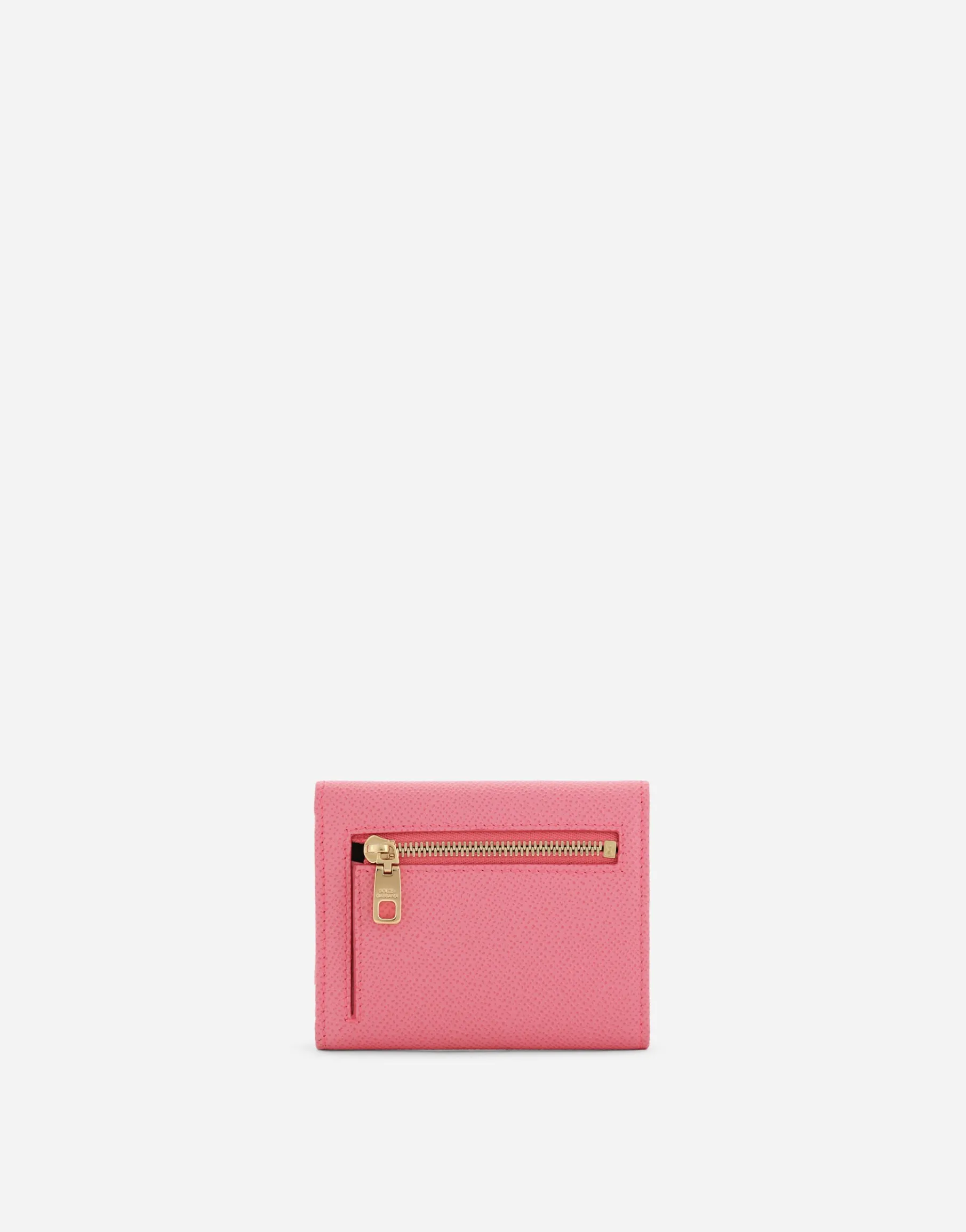 Calfskin wallet with branded plate