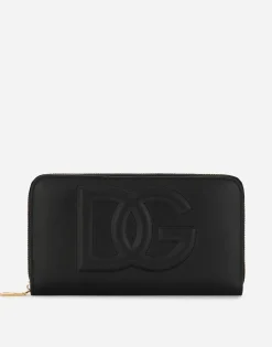 Calfskin zip-around DG Logo wallet