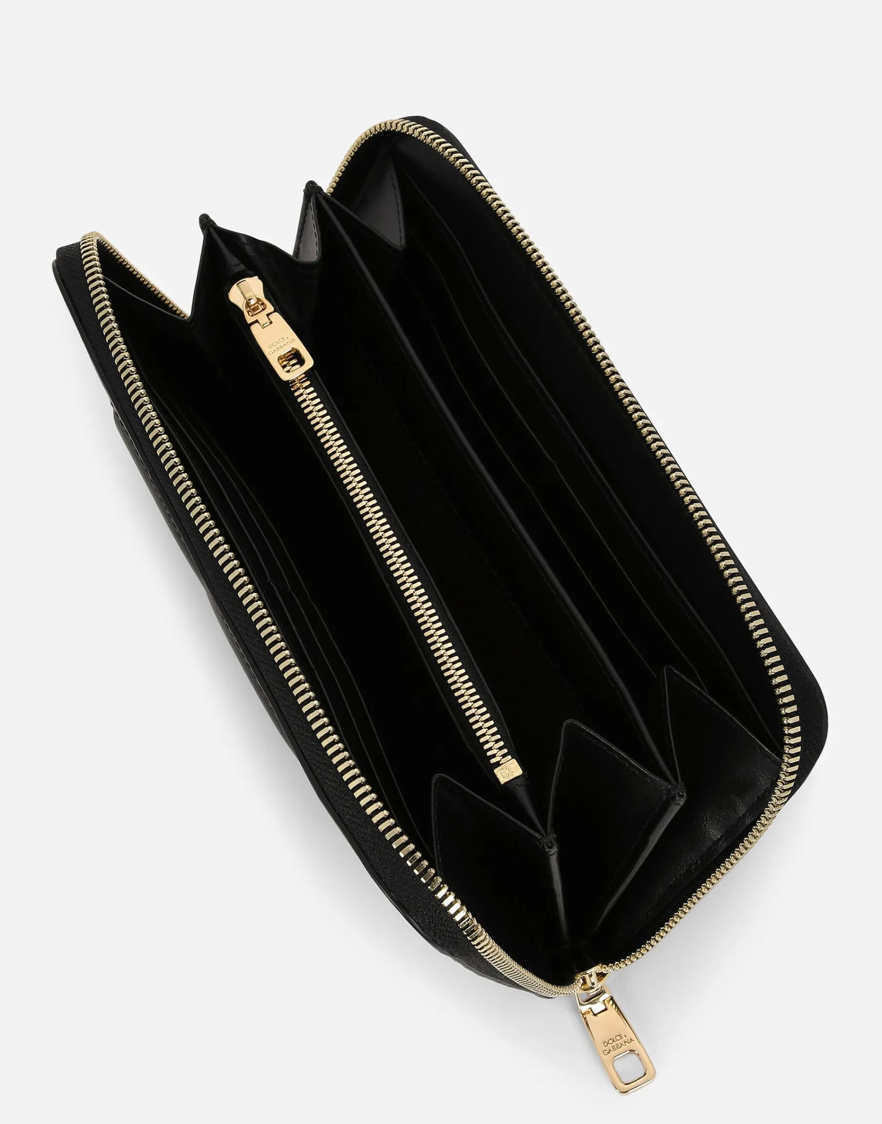 Calfskin zip-around DG Logo wallet
