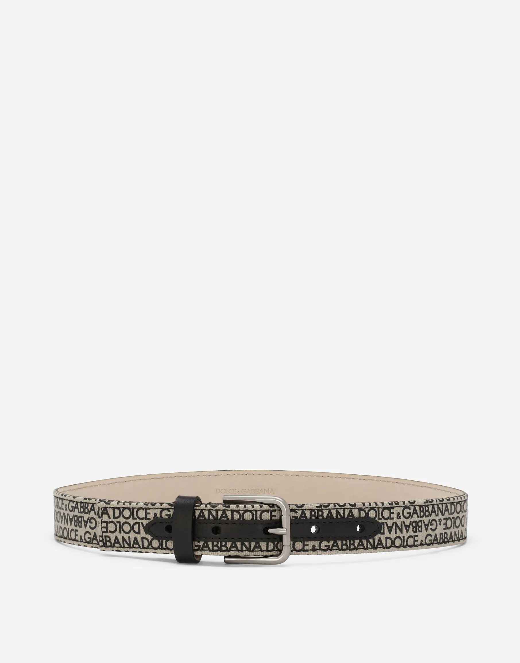 Canvas belt with Dolce&Gabbana logo print