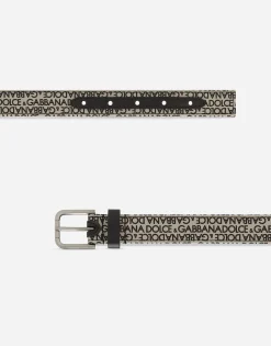 Canvas belt with Dolce&Gabbana logo print