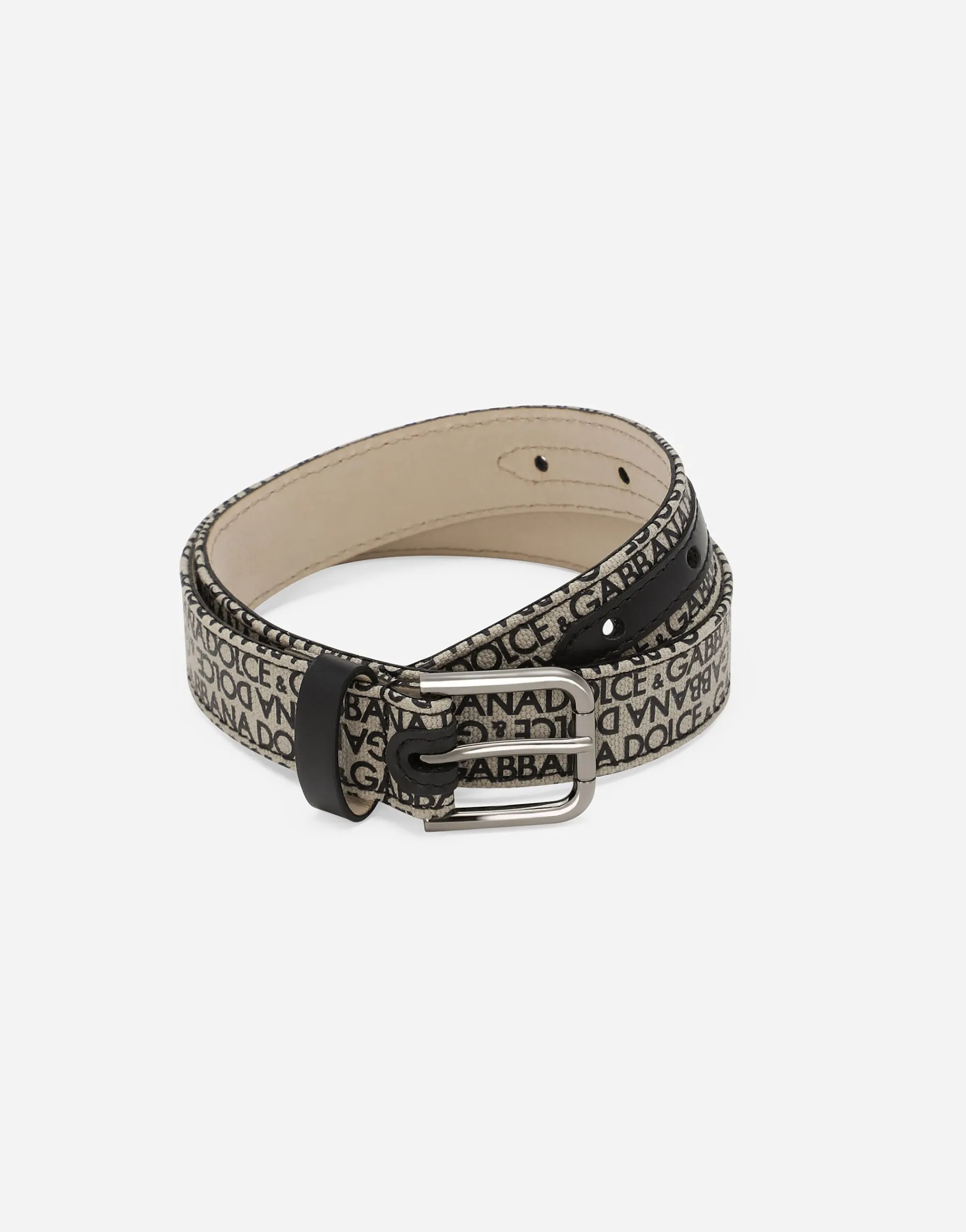 Canvas belt with Dolce&Gabbana logo print