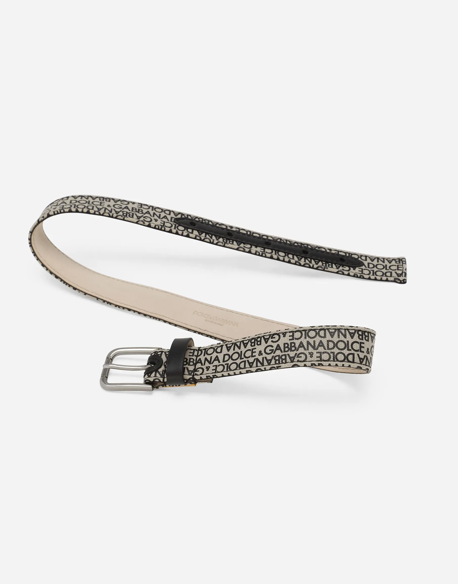 Canvas belt with Dolce&Gabbana logo print