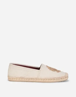 Canvas espadrilles with coat of arms embroidery