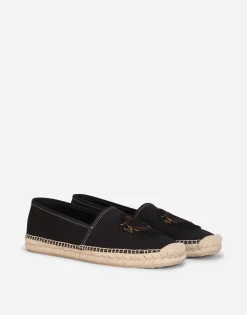 Canvas espadrilles with coat of arms embroidery