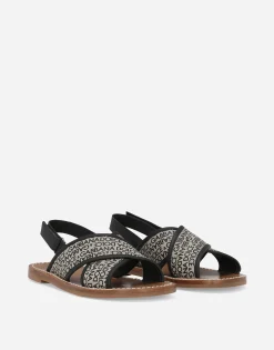 Canvas sandals with Dolce&Gabbana logo print