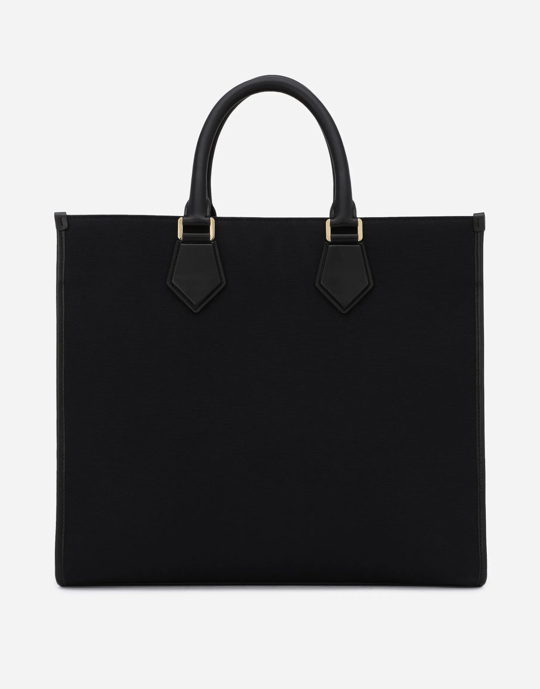 Canvas shopper with calfskin nappa details