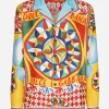 Carretto-print silk twill shirt