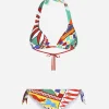 Carretto-print triangle bikini