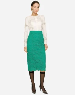 Cashmere and silk cardigan with lace inlay