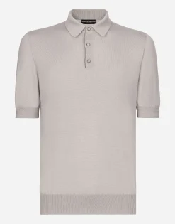Cashmere and silk polo-shirt
