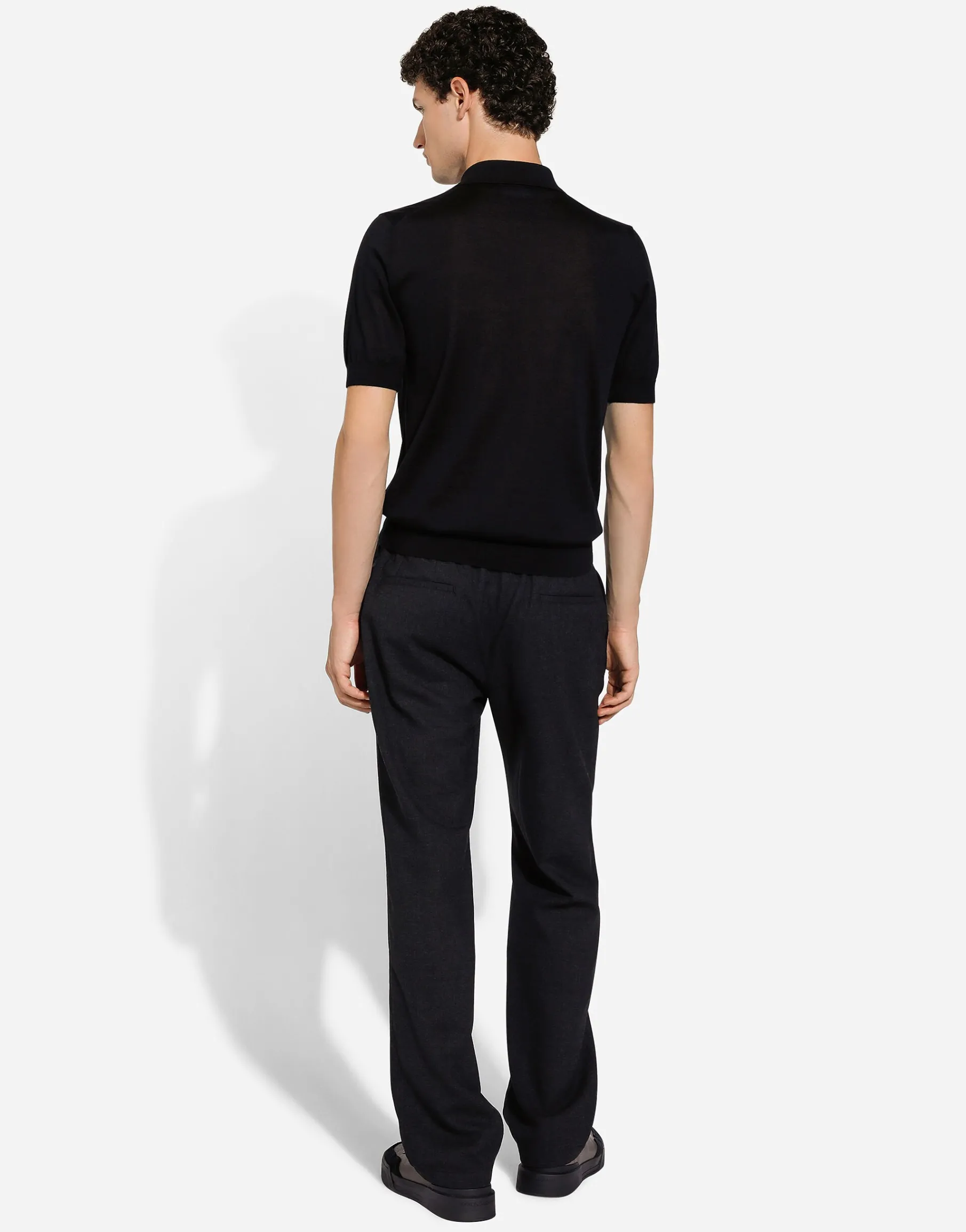 Cashmere and silk polo-shirt