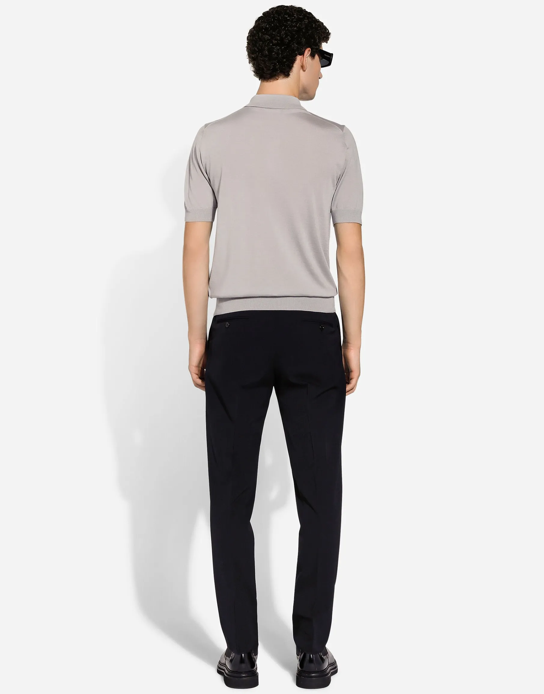 Cashmere and silk polo-shirt
