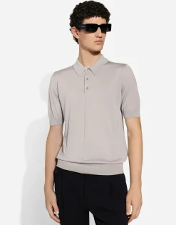 Cashmere and silk polo-shirt
