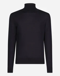 Cashmere and silk turtle-neck sweater
