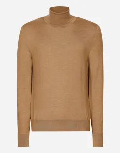 Cashmere and silk turtle-neck sweater
