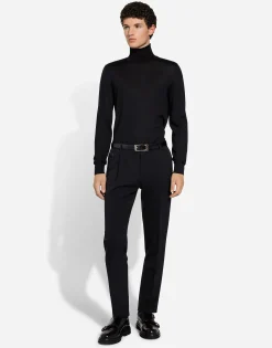 Cashmere and silk turtle-neck sweater