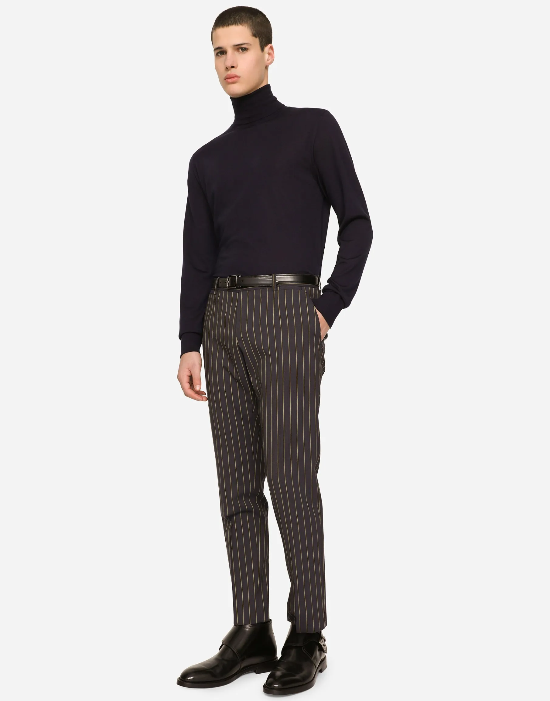 Cashmere and silk turtle-neck sweater