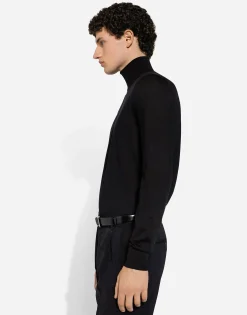 Cashmere and silk turtle-neck sweater
