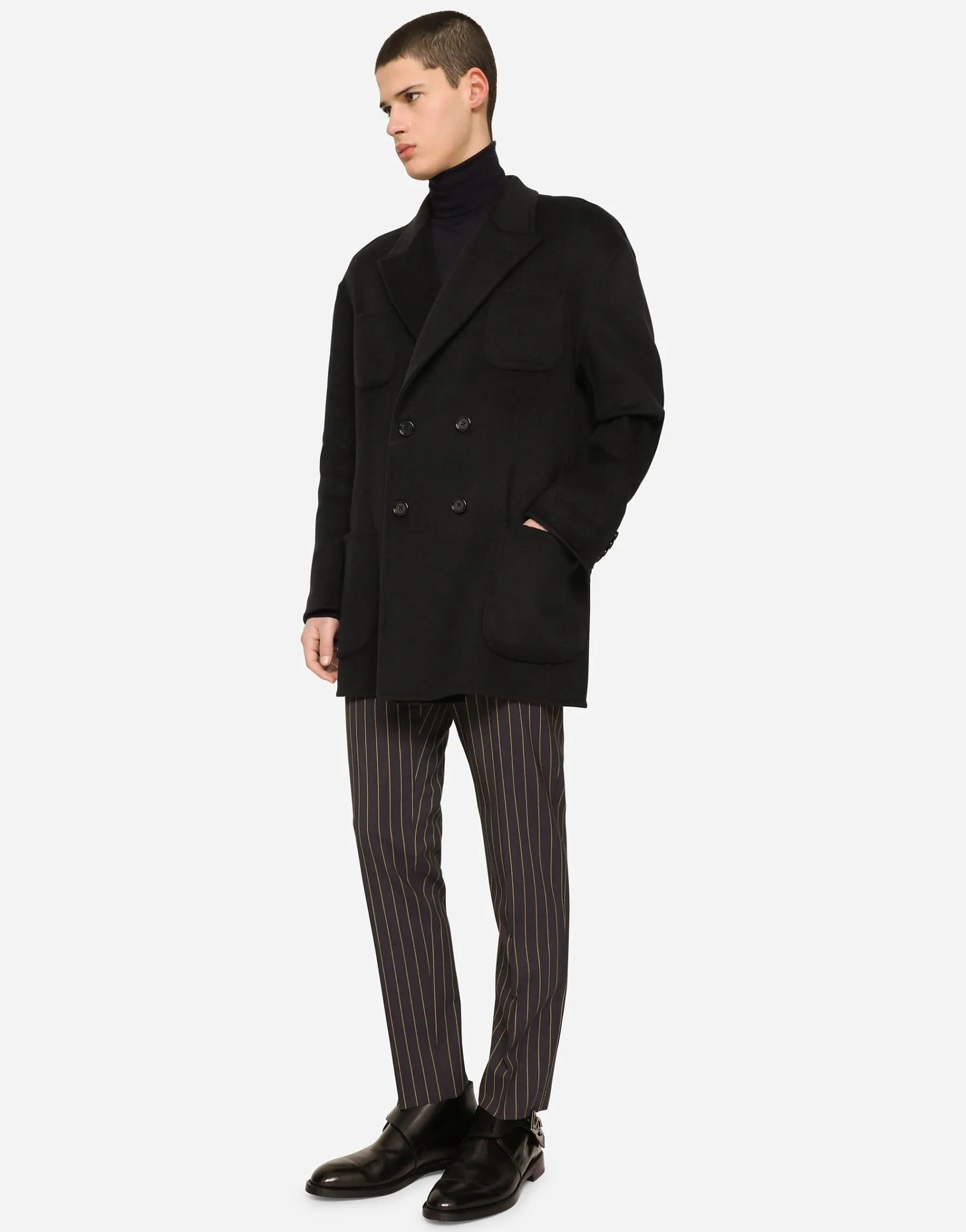 Cashmere and silk turtle-neck sweater