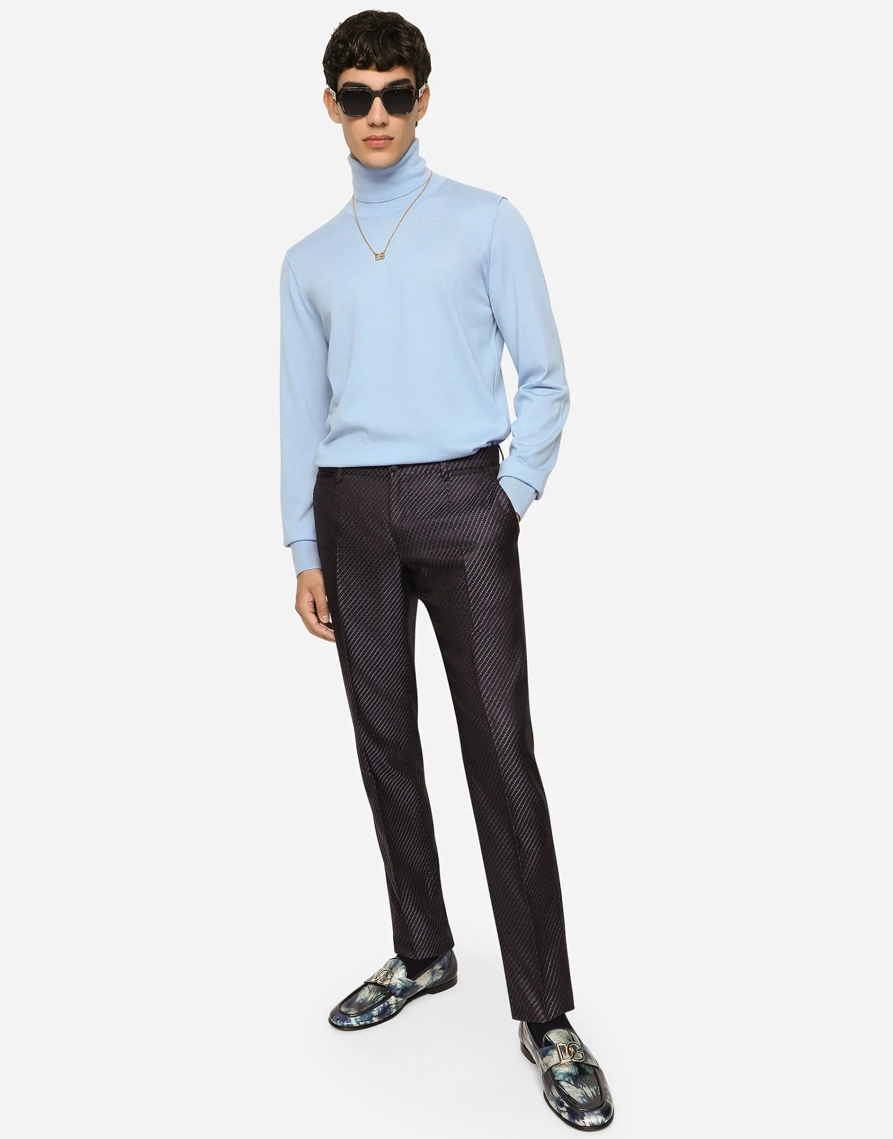Cashmere and silk turtle-neck sweater
