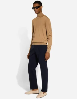 Cashmere and silk turtle-neck sweater