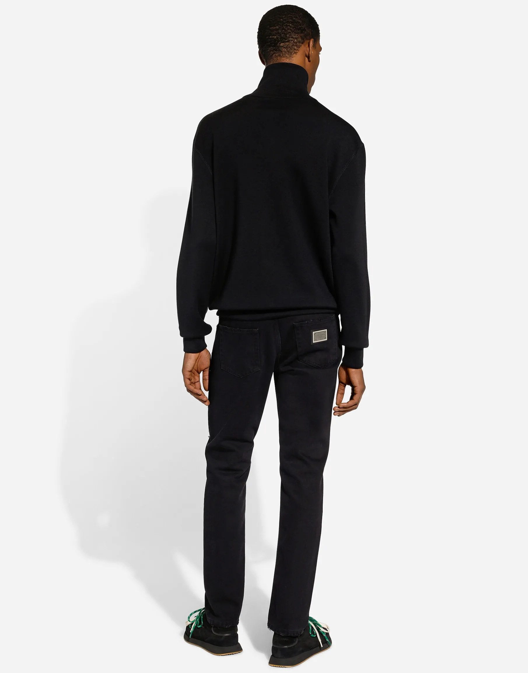 Cashmere and silk zip-up sweatshirt with DG patch