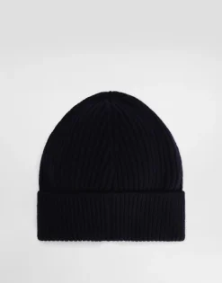 Cashmere and wool hat with branded tag