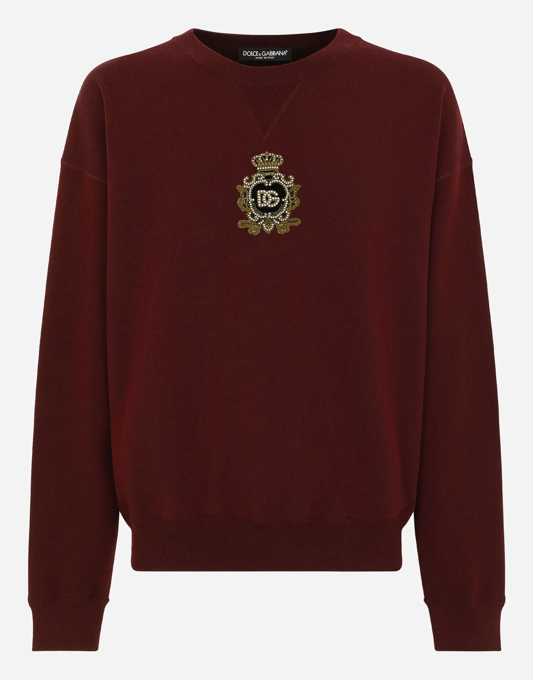 Cashmere and wool knit sweatshirt with DG patch