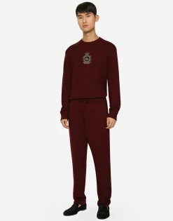 Cashmere and wool knit sweatshirt with DG patch