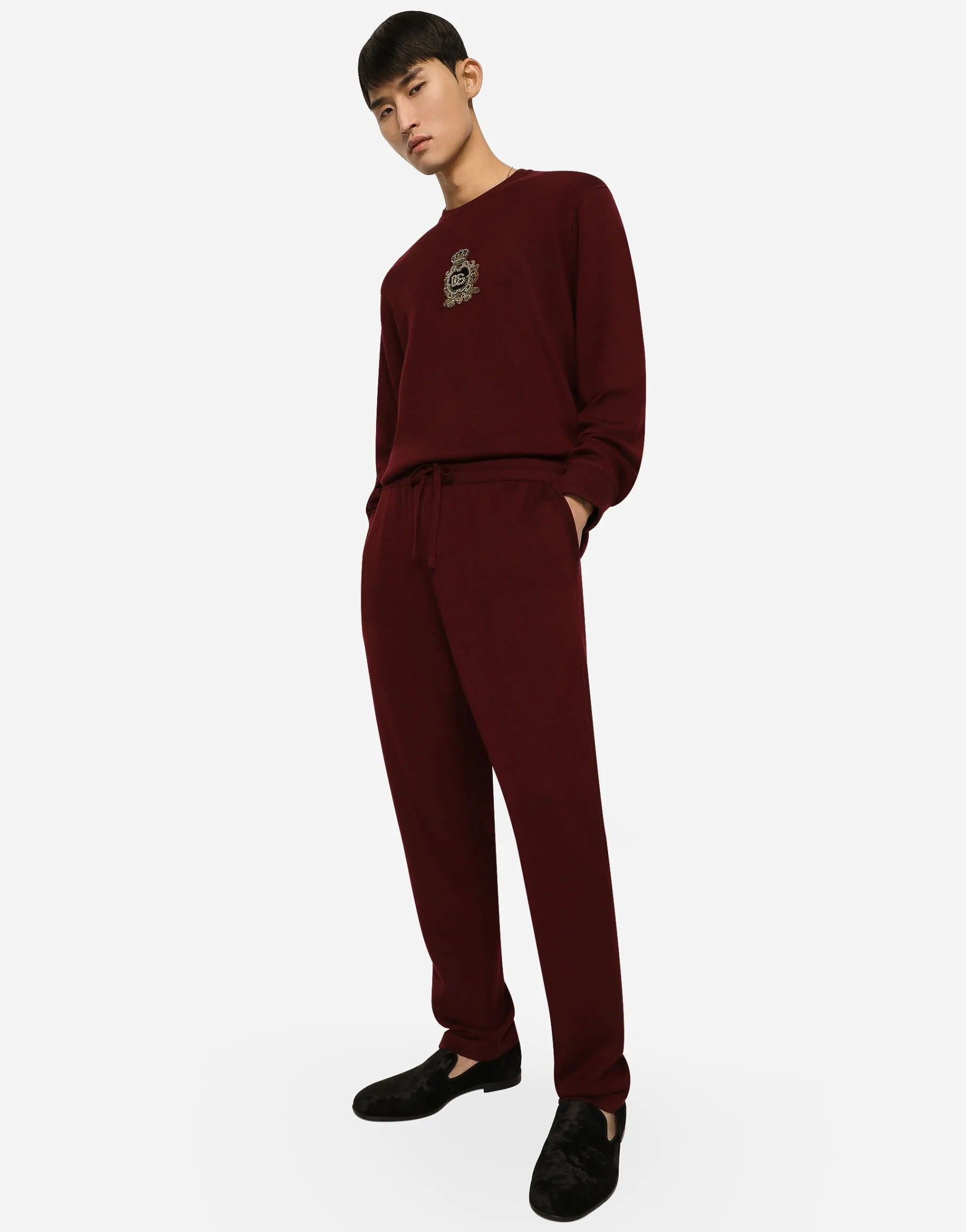 Cashmere and wool knit sweatshirt with DG patch