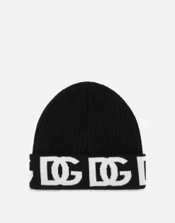 Cashmere hat with jacquard DG logo
