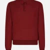 Cashmere polo-style sweater with DG logo embroidery